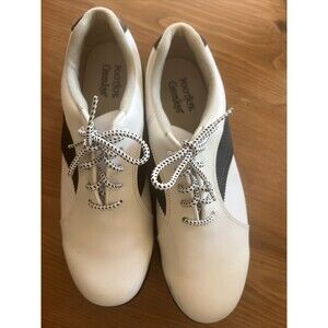 FootJoy/GreenJoys Golf Shoes #48425 black white syn. Leather saddle oxford  10M